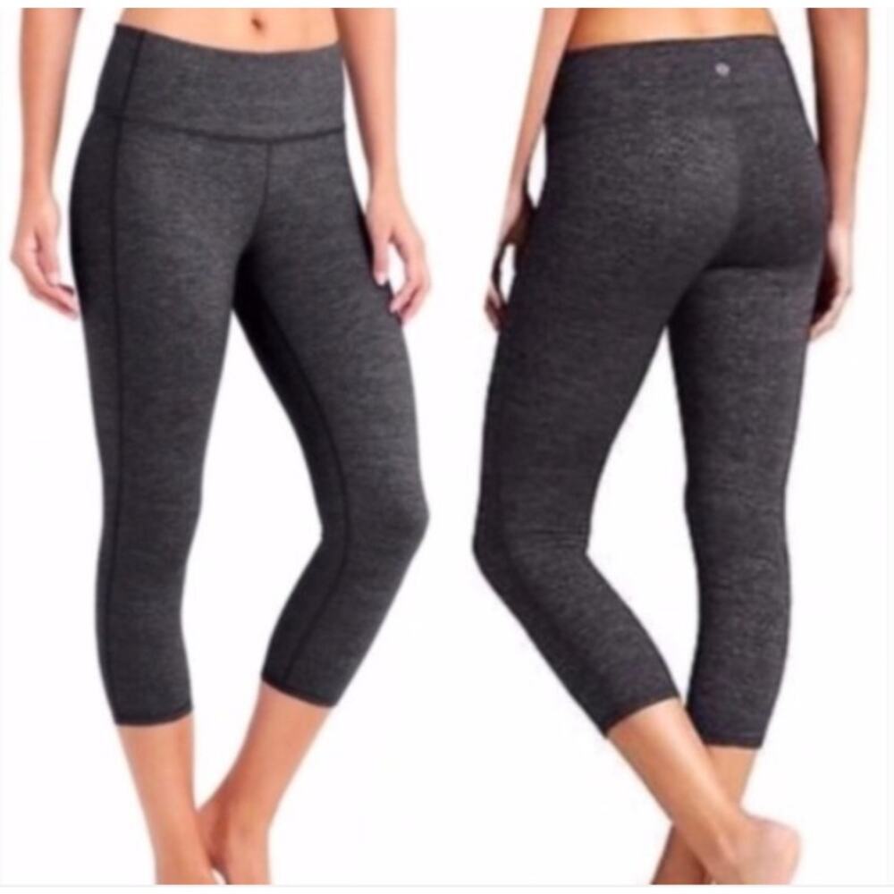 Athleta Space Dye Gray Capri Crop Leggings Loungewear Athleisure Athletic 138356